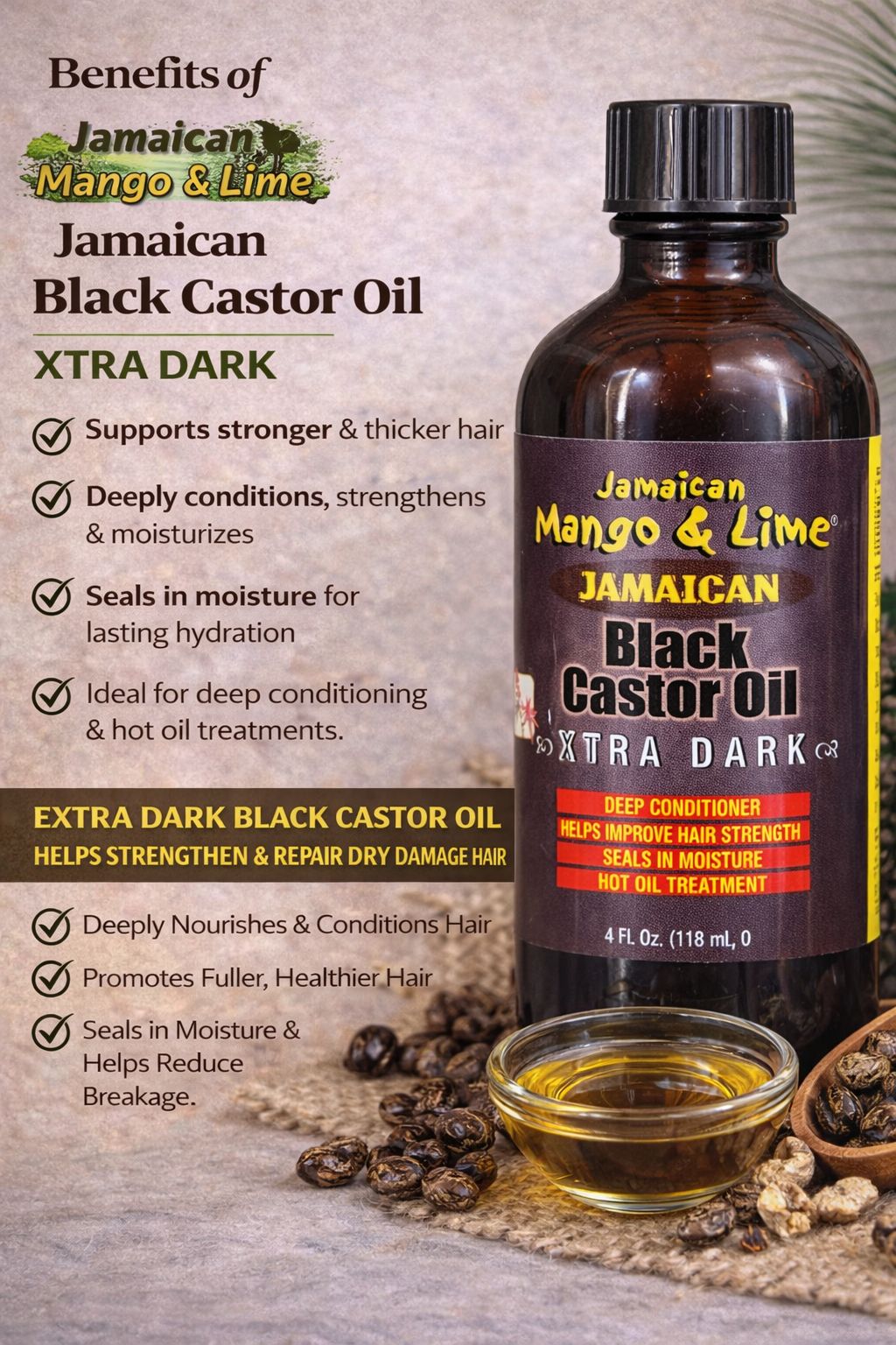 Jamaican Mango & Lime – Black Castor Oil Xtra Dark 118ml